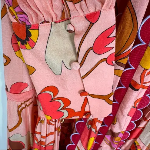 Celia B Orchid Midi Dress In Peach Size S