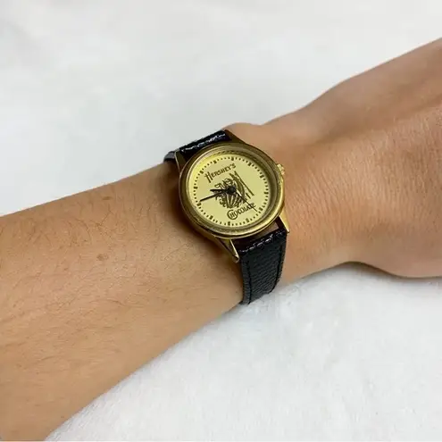 RARE Vintage Hersheys Chocolate Gold Leather Watch