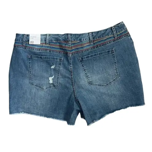 Lane Bryant  Flex Magic Waistband Denim Mid-Rise‎ Girlfriend Shorts Size 22