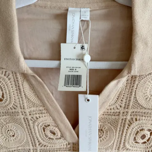 Jonathan Simkhai Gabrielle Crocheted Cotton Dress Tan