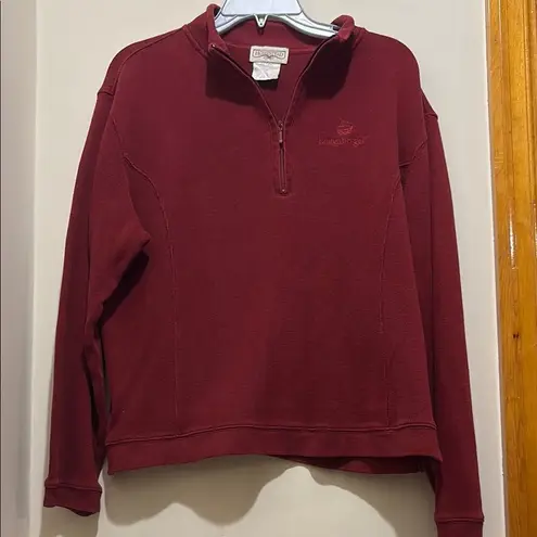 Longaberger Homestead Size Large Red Fleece Quarterzip
