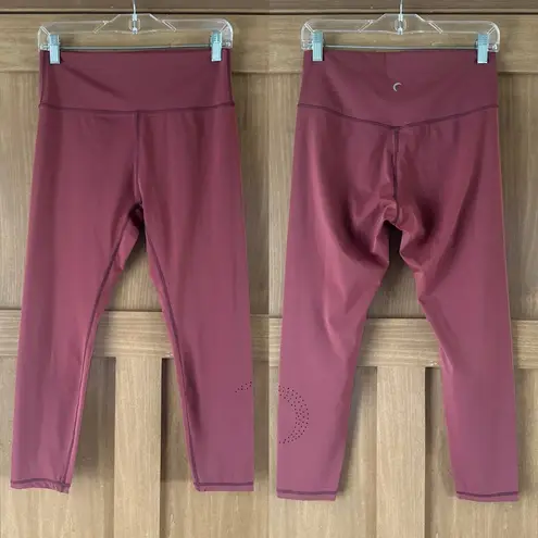 Zyia Active Berry Red Pear Moon Brilliant Hi-Rise 7/8 24" size 14-16