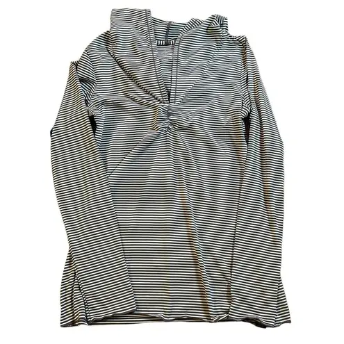 prAna  Perry Hooded Pullover Size Small Top Stripes Outdoors Yoga Athleisure Gorp