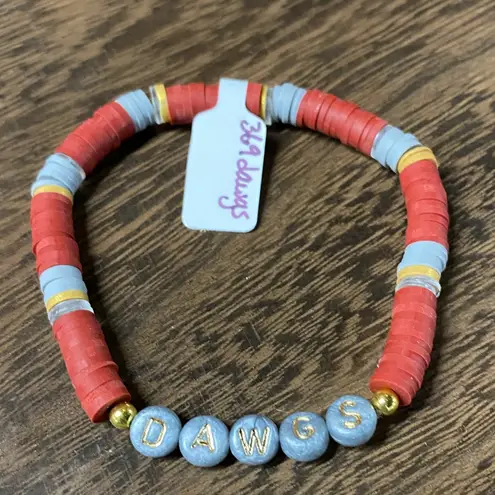 Handmade NWT Handcrafted Dawgs Maroon and Gray Beaded Bracelet