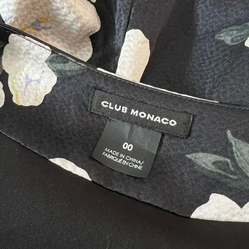 Club Monaco zemphira black silk floral romper size 00