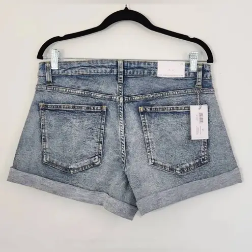 We Wore What Blue Jean Shorts Distressed Cuffed Hem
