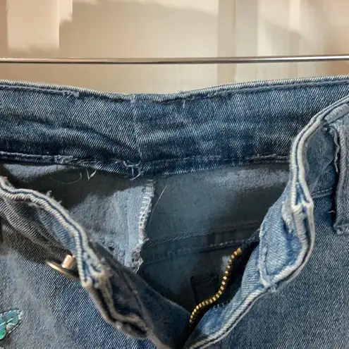Denim ✨3 for $30✨Straight Leg Embroidered Bedazzled Jeans Denim Size 0/2