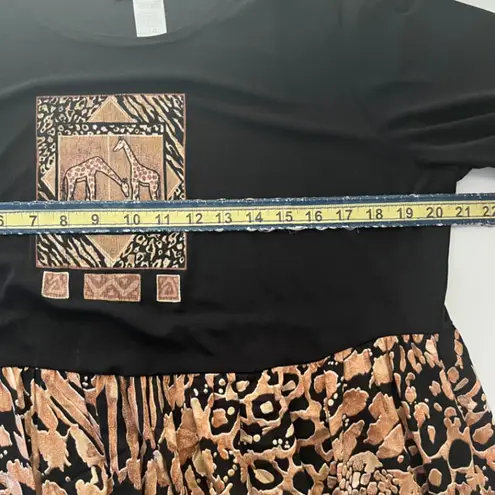 Vintage More Jazz Giraffe Print Dress Size 14 Black