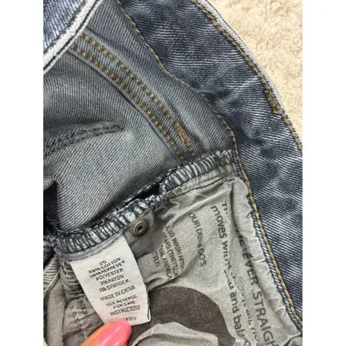 Evereve The Ever Straight High Rise Womens Jeans Size 25 Dark Wash Denim