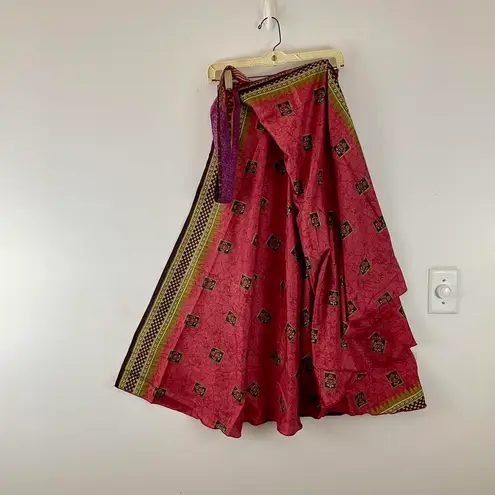 Boutique Reversible Maxi Wrap Skirt BINW413