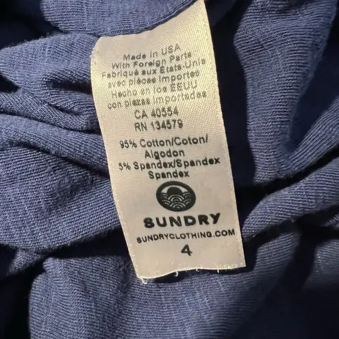 Sundry Womens XL Navy Blue Drop Waist Sleeveless Ruched Jade Dress Summer Casual