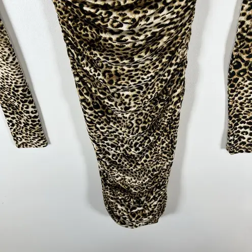 SNDYS x Revolve Skin Leopard Bodycon Maxi Dress Size XS Sexy Designer Going Out Brown