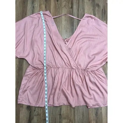 ASOS  Design Curve 100% Viscose‎ Blush Wrap Tunic Top - Size US 18