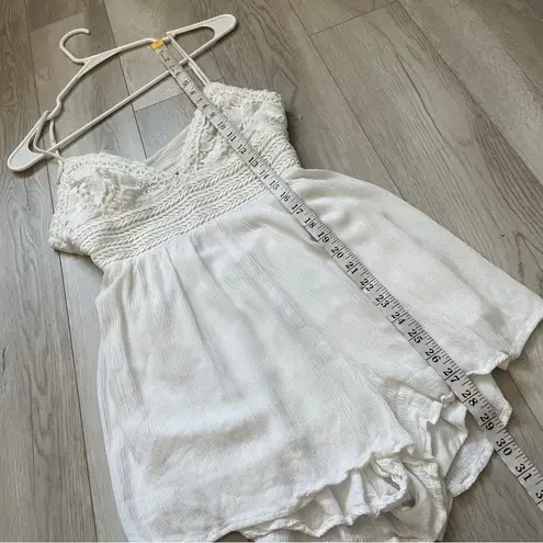 Goop Bohemian Romper lace crochet flowy womens White (small) romantic festival