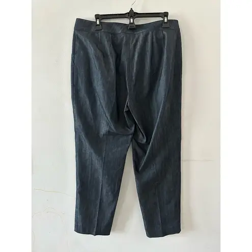 St. John  Pants Denim Chambray Straight Leg Dark Wash Size 12