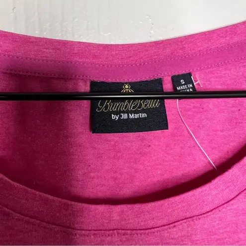 Bumble Bella by Jill Martin Soft Cotton Blend Bejeweled Star Short Sleeve Tee Pink