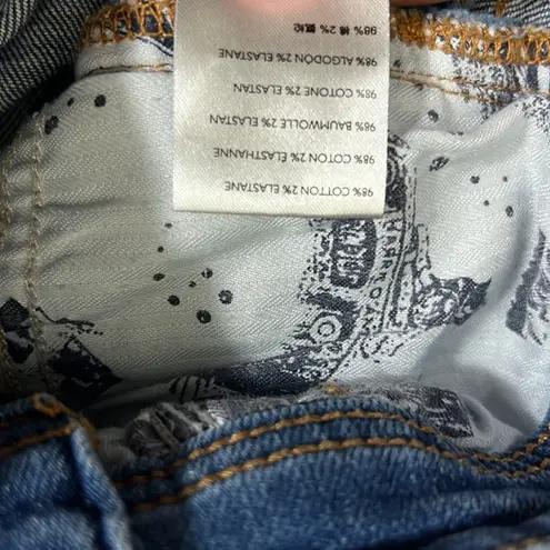 Pilcro and the Letterpress Jean Shorts Women 29 Medium Wash Distressed Patchwork