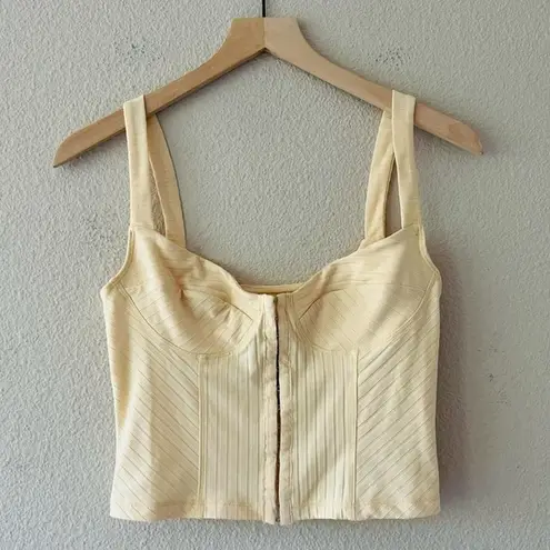 Free People  Intimately Butter Yellow Corset Top size L NWOT