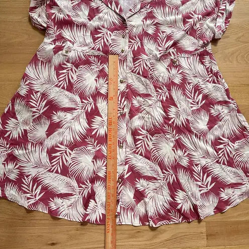 Torrid  Size 3 Tropical Palm Print Button-Up Shirt Dress‎ Summer Beach Vacation