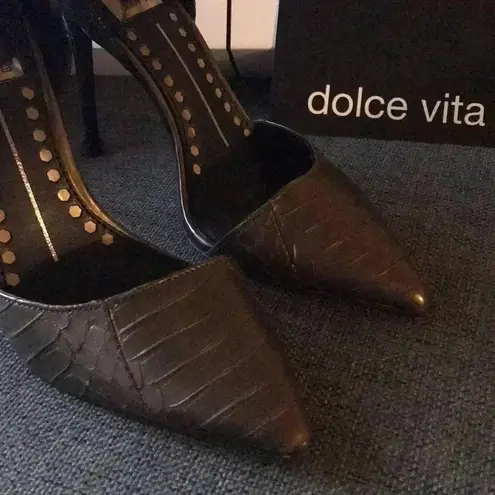 Dolce Vita Kain Pewter Leather Pump SZ5 Size 5