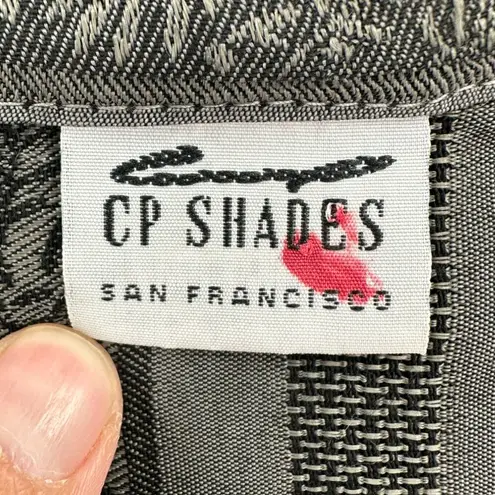 CP Shades | Medium | RARE 100% Rayon Gray Striped 3/4 Sleeve Button Down Shirt