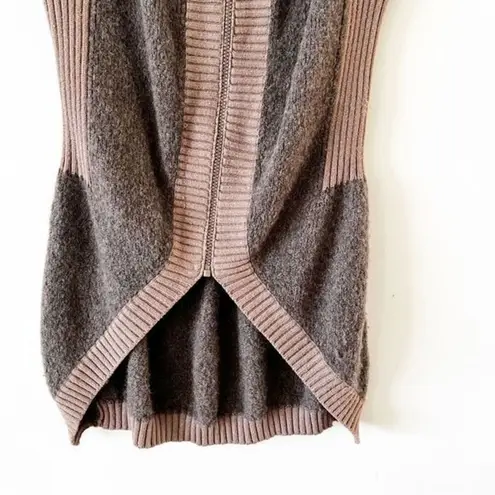 Oblique Italy Bodycon Sweater Tunic Mini Dress Size 2 Alpaca Blend Zip Front Gray