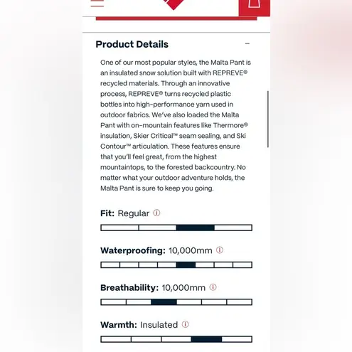 Obermeyer NWT MALTA White Pant $169 MSRP