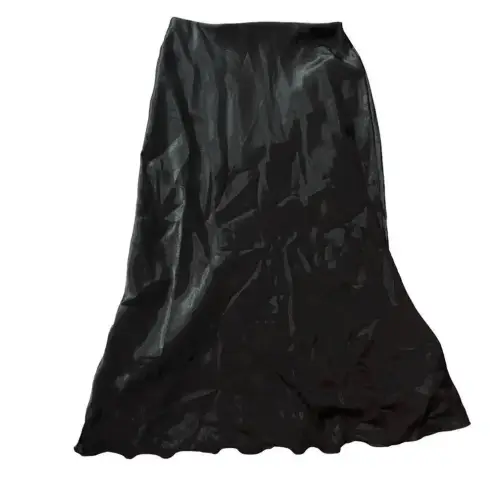 NWT Tiana B. Women's Black‎ Satin Midi Skirt Size Small Black