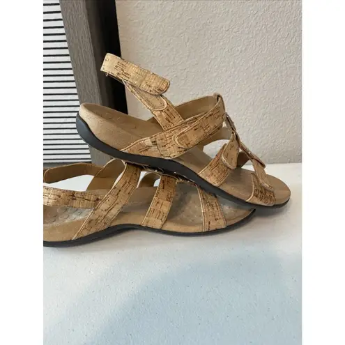 Vionic Women Sz 11 Amber Adjustable Sandal Ortho Arch Support Gold Cork Comfort