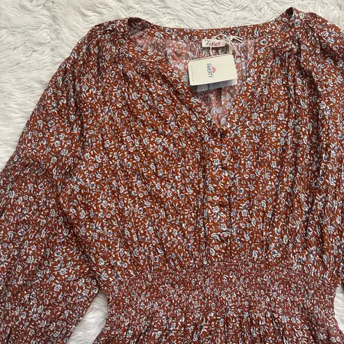 Faherty Dress Montana Swingy Mini Smocked Waist Ennis Floral S NWT New