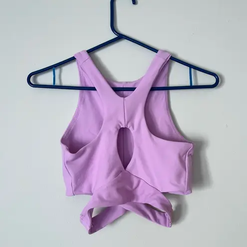 Becca Lilac Criss Cross Style Crop Tank-Small