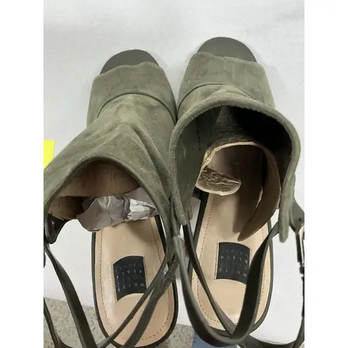 White House | Black Market Womans  Booties 9 M Green Slingback Block Heel Open Toe