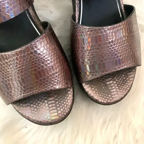 Topshop  Della Iridescent Mermaid Snake Textured Chunky Platform Mule Sandals - Image 5