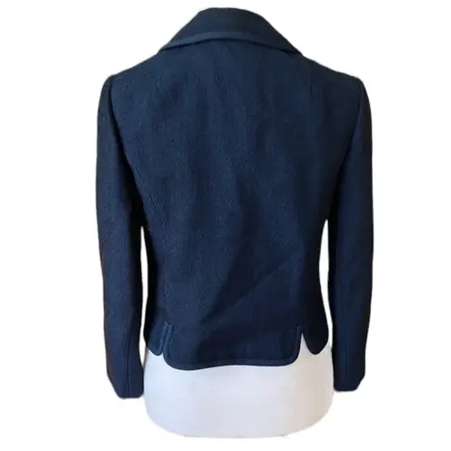 Vintage Lord and Taylor Navy and Black Striped Cropped Jacket Size Small Blue