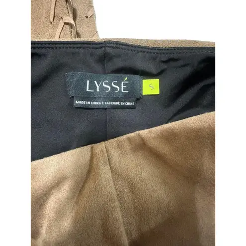 Lysse ' Mission Lace Up Danish Brown Faux Suede Pants Size Small NWT