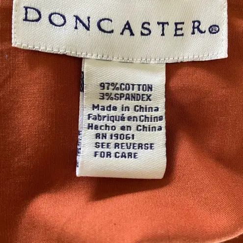 Doncaster Rust /copper color button down pleated long sleeve shirt size 10 NWT