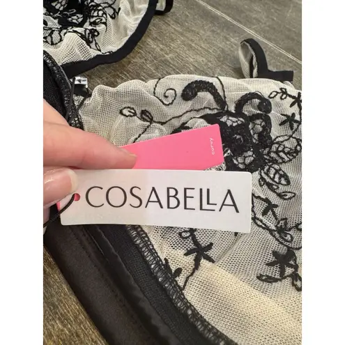 Cosabella Savona Triangle Bralette Mesh Embroidered Floral Size Small