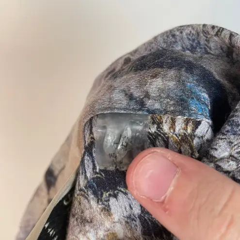 Elie Tahari Women's Snakeskin Zebra Print Button Up Blouse Shirt Top Size Small