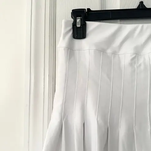 Smith Quinn White Gold Tan Double Stripe Pleated Tennis Sport Skort Skirt Small