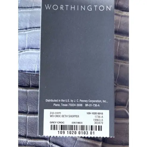 Worthington NWT Beth Croc Embossed Shoulder Bag/Purse- Gray ***Item: P1