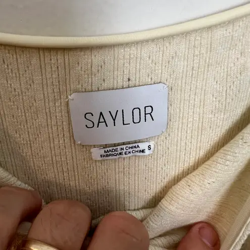 Saylor - Tirzah Pointelle Knit Spaghetti Strap Square Neck Sheath Mini Dress