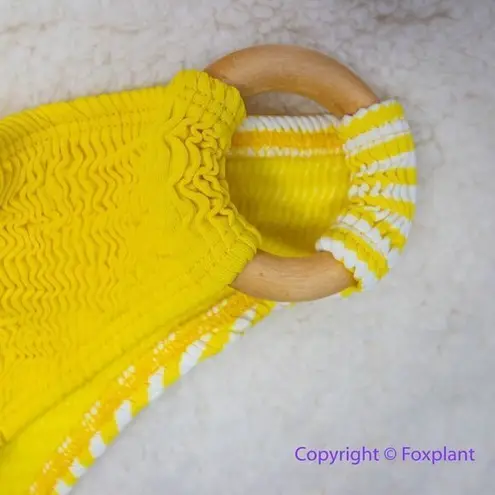 NEW Cleonie X Free People ripple brief striped bikini bottom, one size Yellow Size L