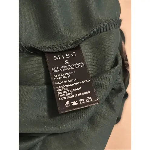 MiSC Elevated Basics Women Cap Long Sleeve V Neck Dress SM Belted Elastic Waist