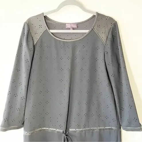 Hale Bob Drop Waist Dress Faux Leather Women’s Size M Goth Emo Punk LBD Witchy