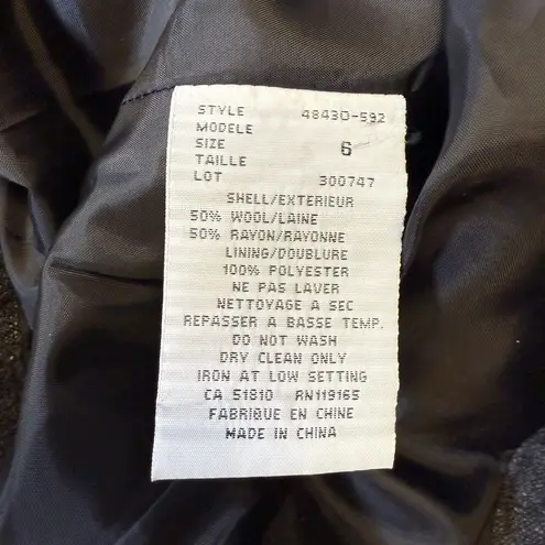 Tribal | Gray Wool Blend Blazer Jacket Single Button Closure Women’s Size 6