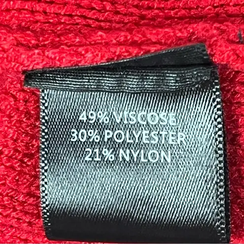VISION 155 Red Cable Knit Long Sleeves Sweater, Size Medium