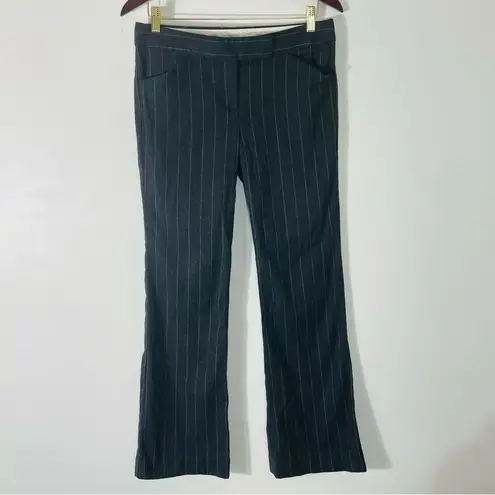 Theory  Pinstripe Straight Wool/Lycra Blend Gray & Light Purple Pant Size 6 - Image 4