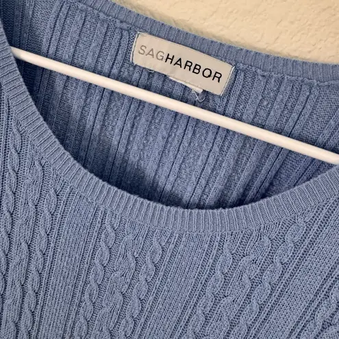 Sag Harbor Light Blue Cable Knit Sweater Women’s XL