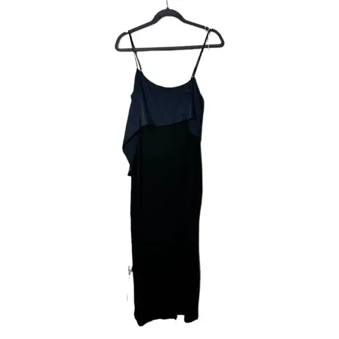 Elizabeth and James SZ M Tulsa Sleeveless Asymmetric Ruffle Dress, Black/Navy