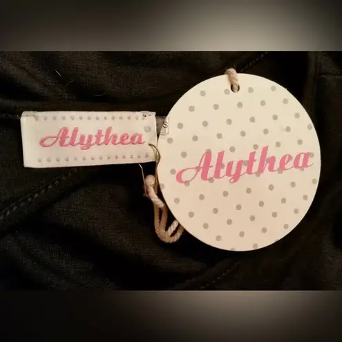 Alythea NWT ModCloth Black Drop Waist Pleated Short Sleeve Dress Size Small